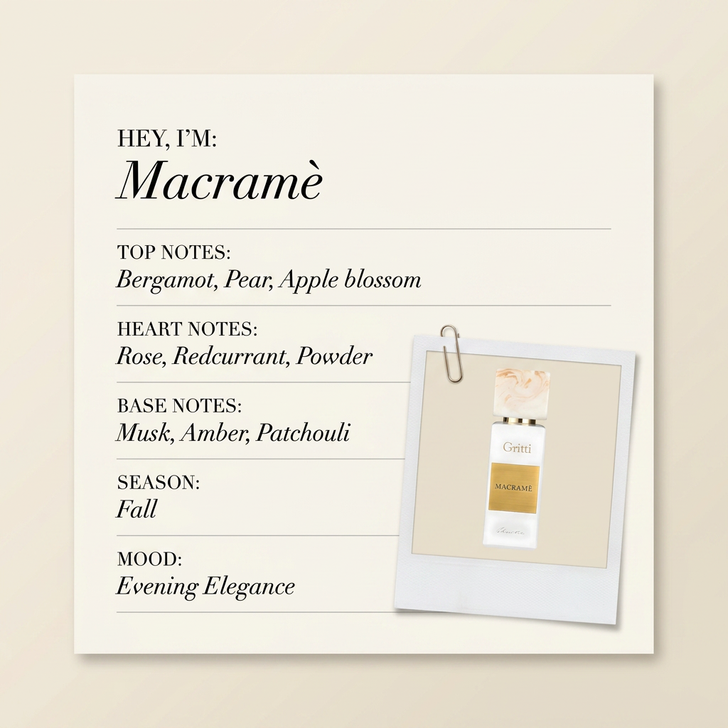 Gritti Macramè fragrance profile card