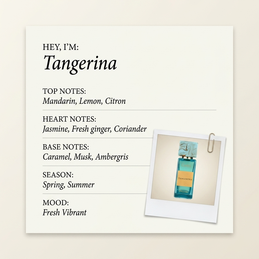 Gritti Tangerina fragrance profile card