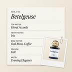 In Astra parfums Betelgeuse fragrance profile card