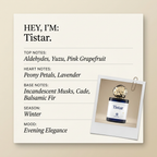 In Astra parfums Tistar fragrance profile card