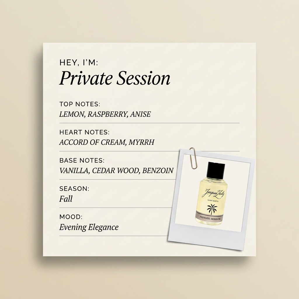Jacques Zolty Private Session fragrance profile card