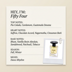 Jusbox Perfumes Fifty Four fragrance profile card