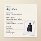 L'Arc Parfums Argentium fragrance profile card