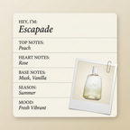 L'Arc Parfums Escapade fragrance profile card
