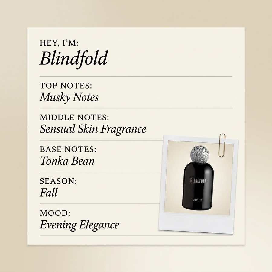 L'OBJET Blindfold fragrance profile card