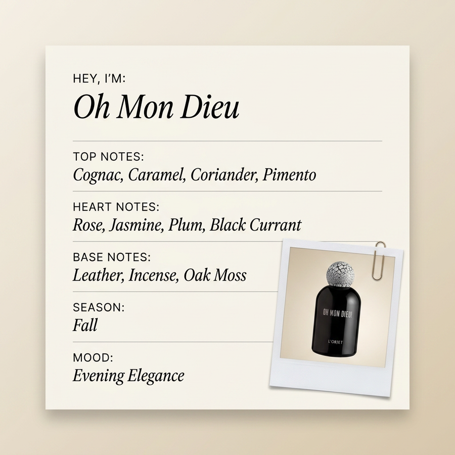 L'OBJET Oh Mon Dieu fragrance profile card