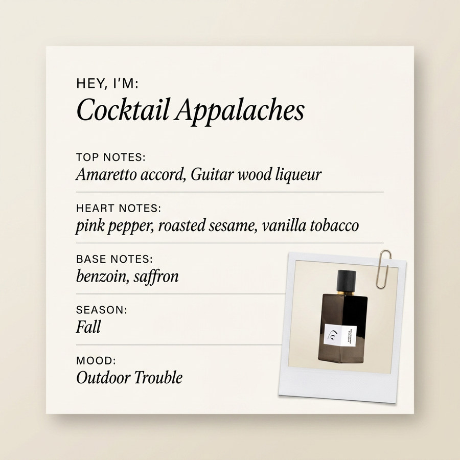 L’ORCHESTRE PARFUM Cocktail Appalaches fragrance profile card