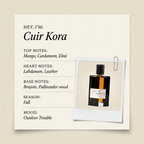 L’ORCHESTRE PARFUM Cuir Kora fragrance profile card