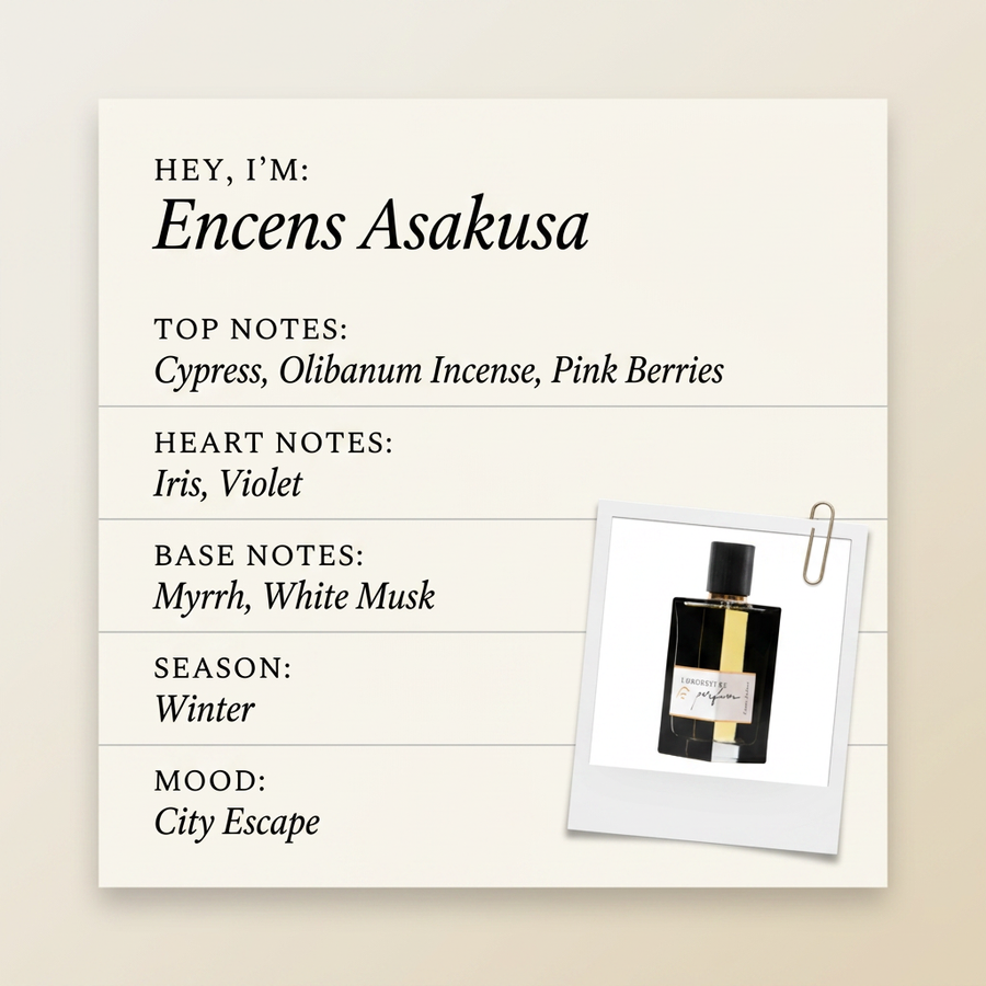 L’ORCHESTRE PARFUM Encens Asakusa fragrance profile card