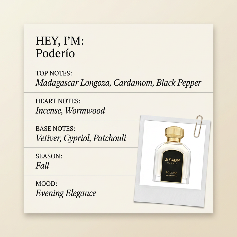 La Sabia Madrid Poderío fragrance profile card