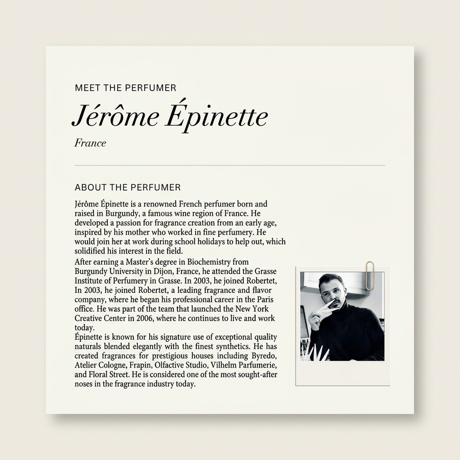 Jérôme Épinette perfumer profile