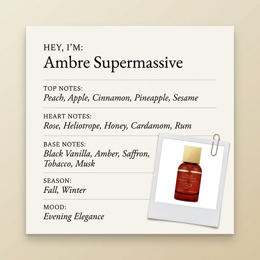 Les Eaux Primordiales Ambre Supermassive fragrance profile card