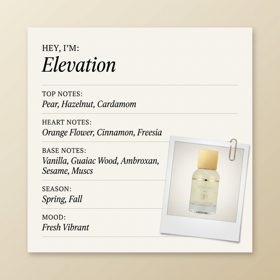 Les Eaux Primordiales Elevation fragrance profile card