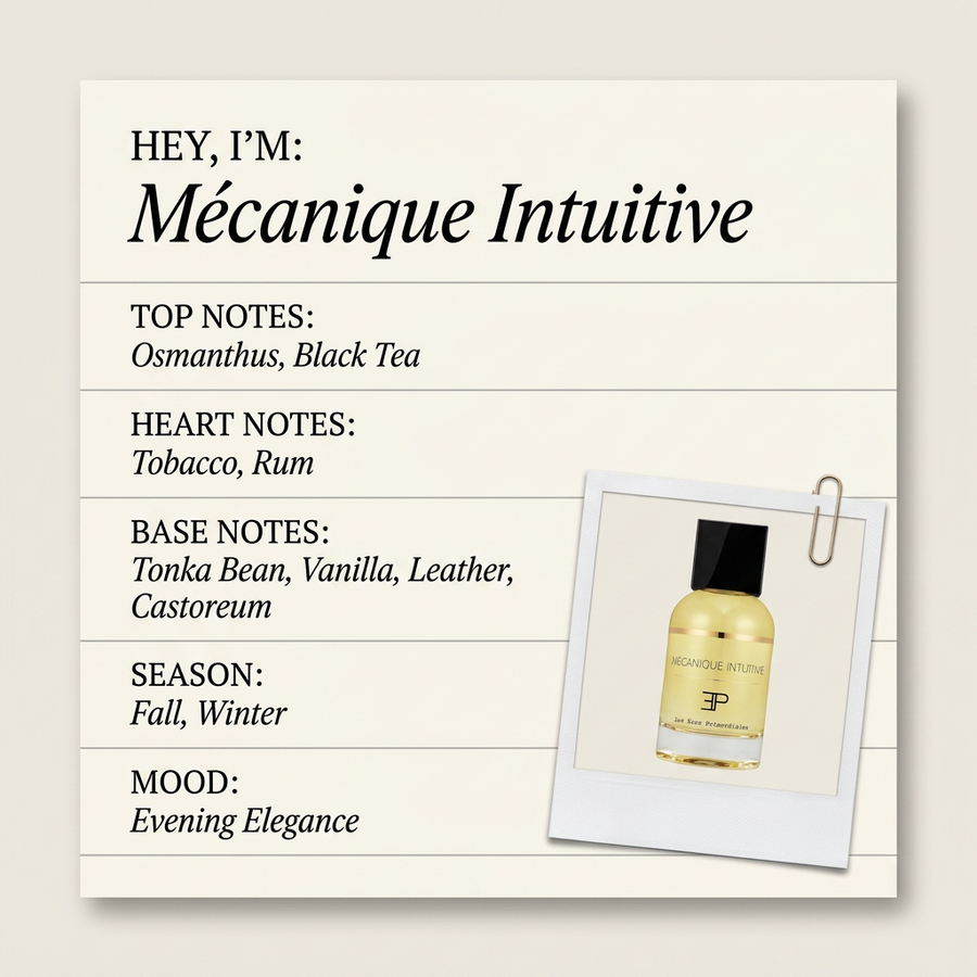 Les Eaux Primordiales Mécanique Intuitive fragrance profile card