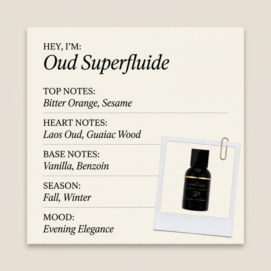 Les Eaux Primordiales Oud Superfluide fragrance profile card