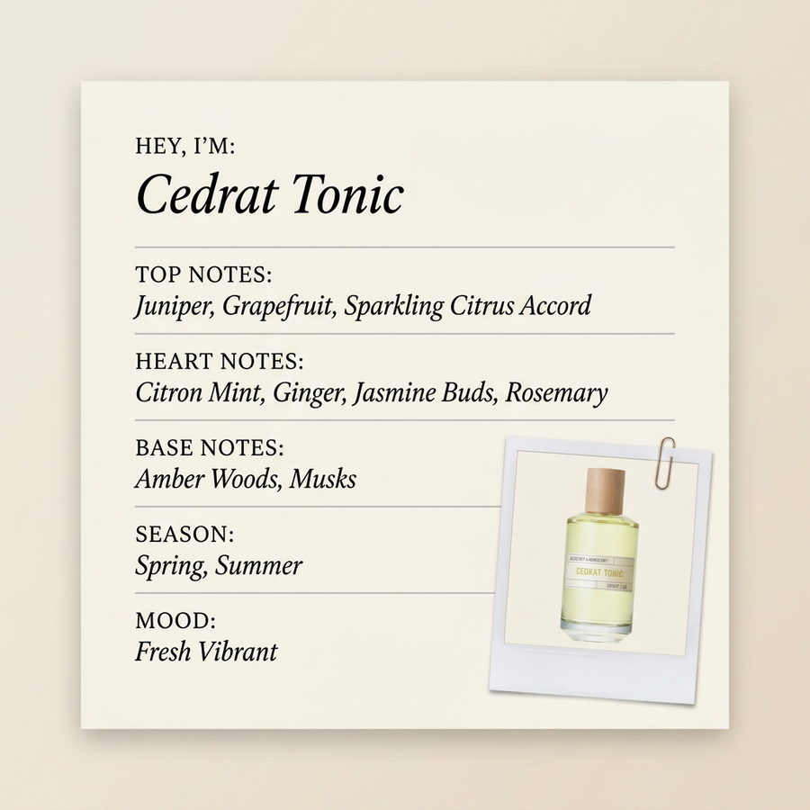 Liquides Imaginaires Cedrat Tonic fragrance profile card