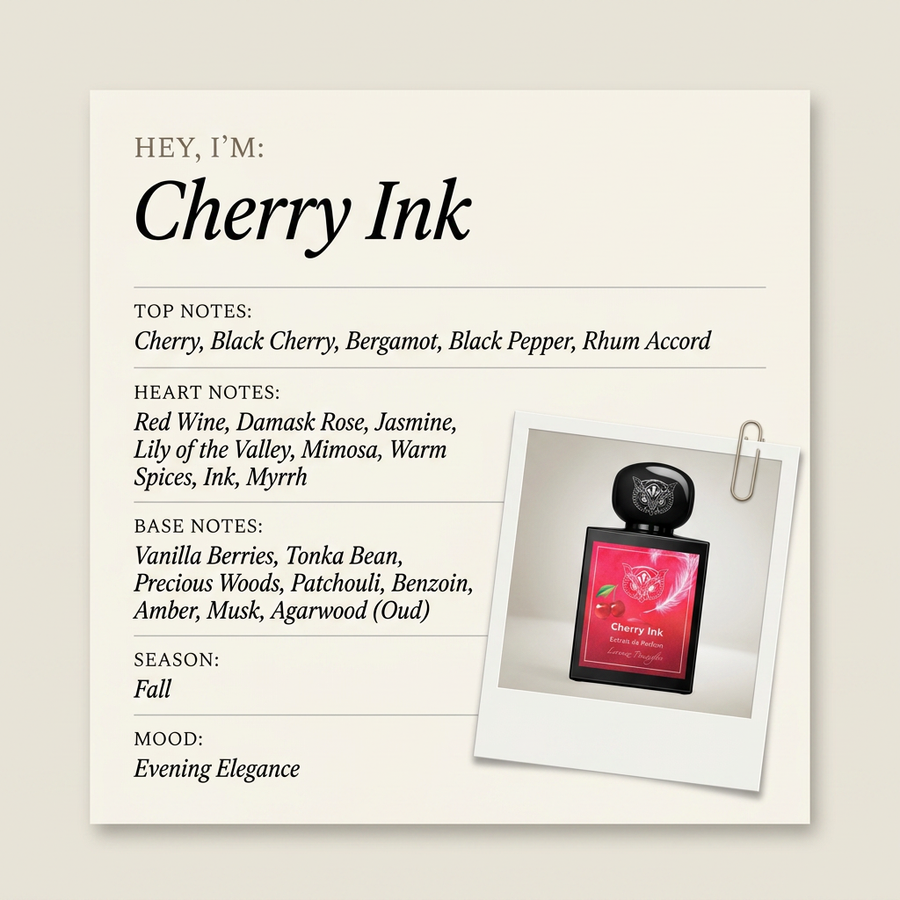 Lorenzo Pazzaglia Cherry Ink fragrance profile card