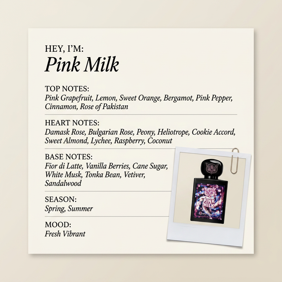Lorenzo Pazzaglia Pink Milk fragrance profile card