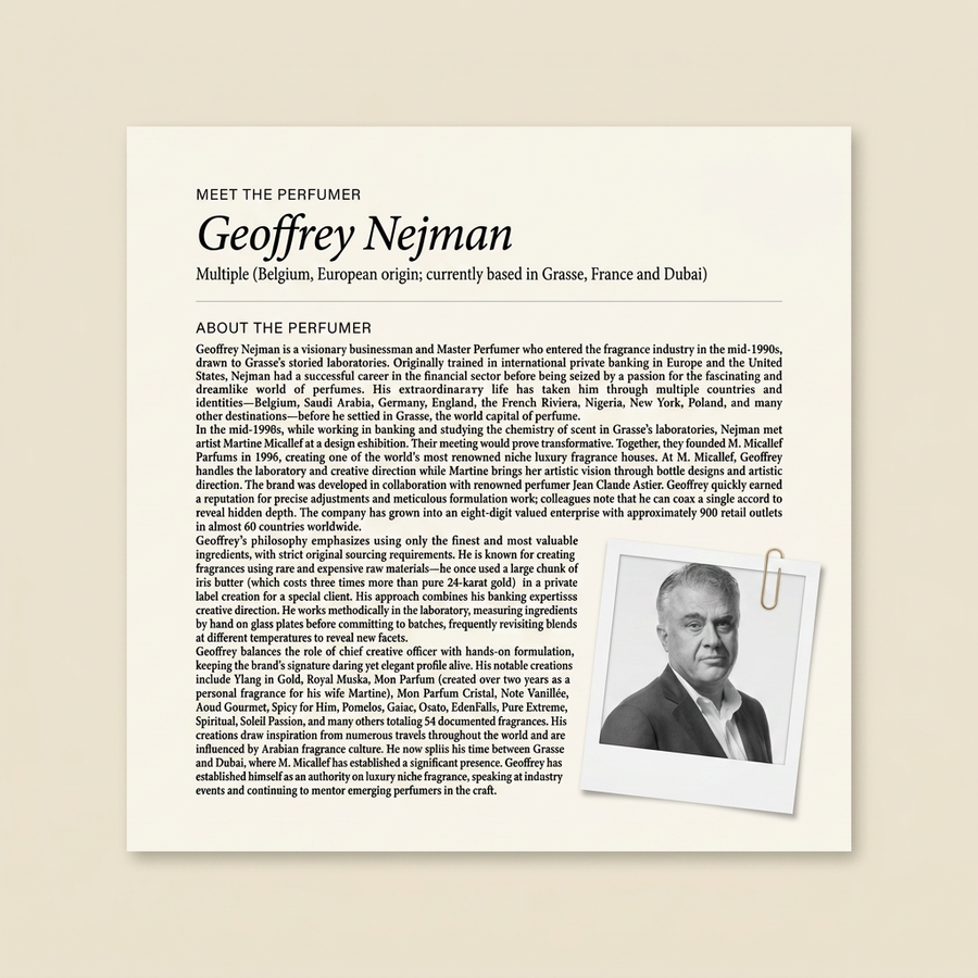 Geoffrey Nejman perfumer profile