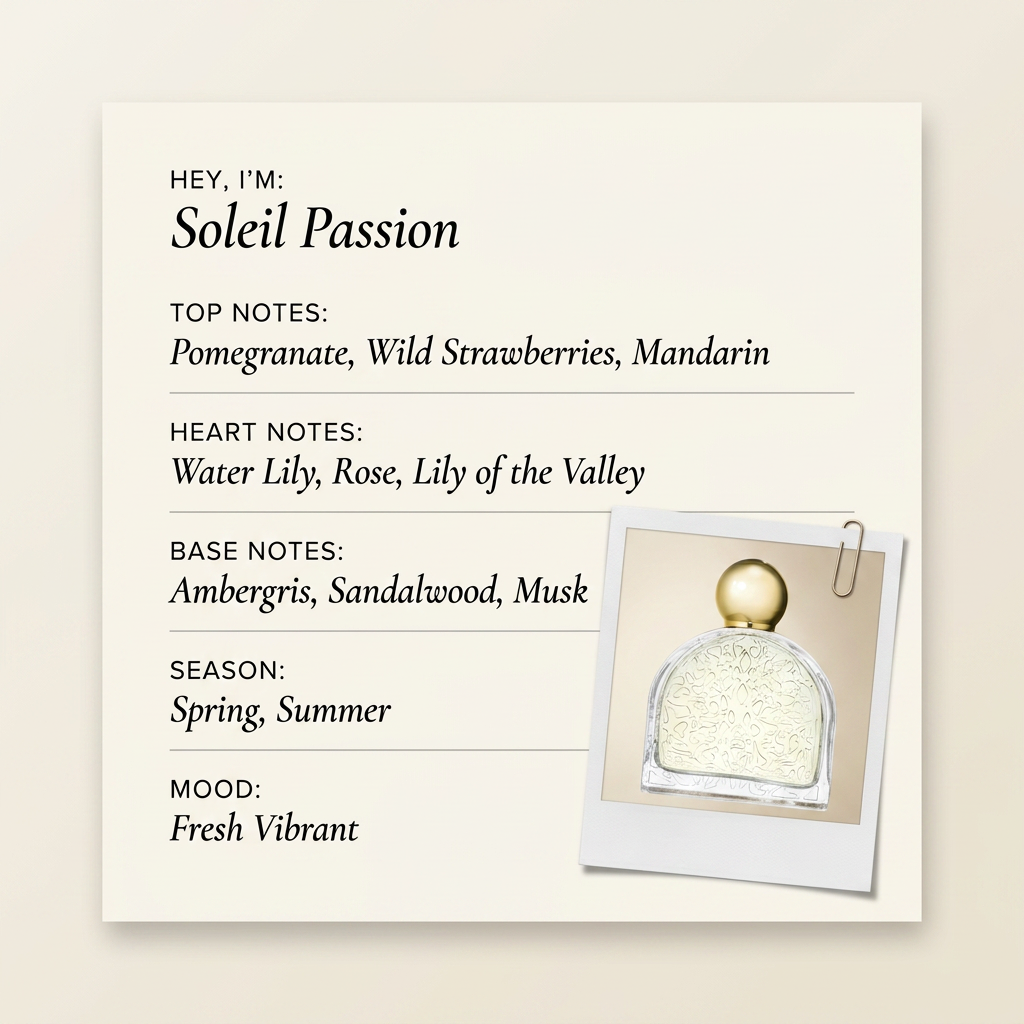 M. Micallef Soleil Passion fragrance profile card