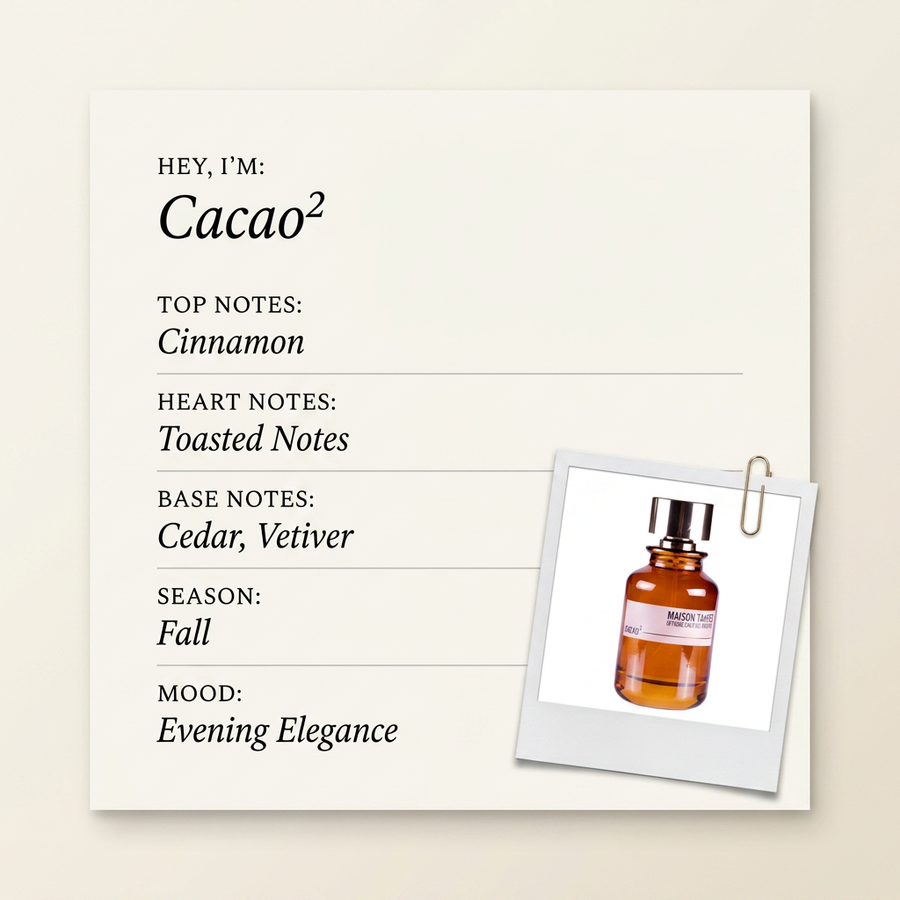 Maison Tahité Cacao² fragrance profile card