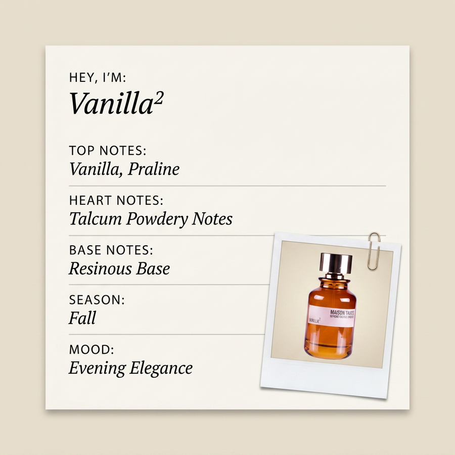 Maison Tahité Vanilla² fragrance profile card