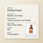 Maison Tahité Vicious Cacao fragrance profile card