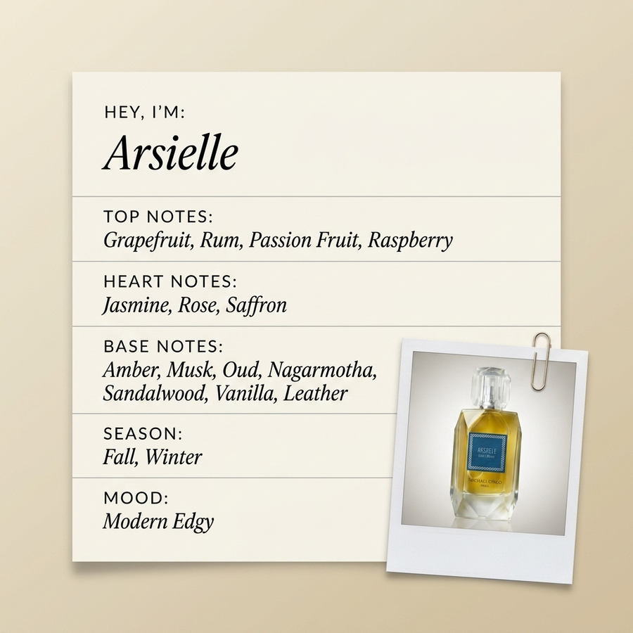 Michael Cinco Arsielle fragrance profile card