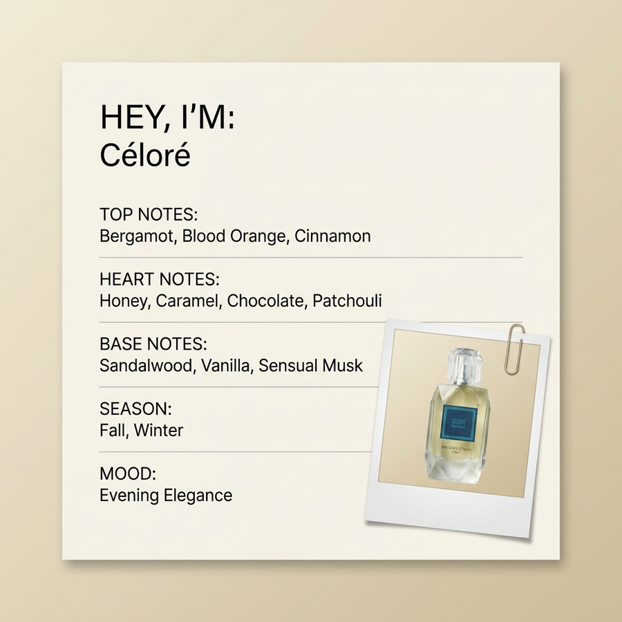 Michael Cinco Céloré fragrance profile card