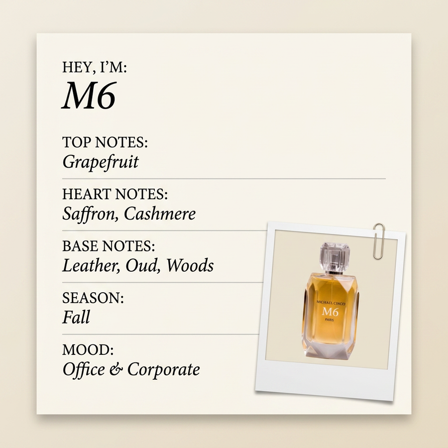 Michael Cinco M6 fragrance profile card