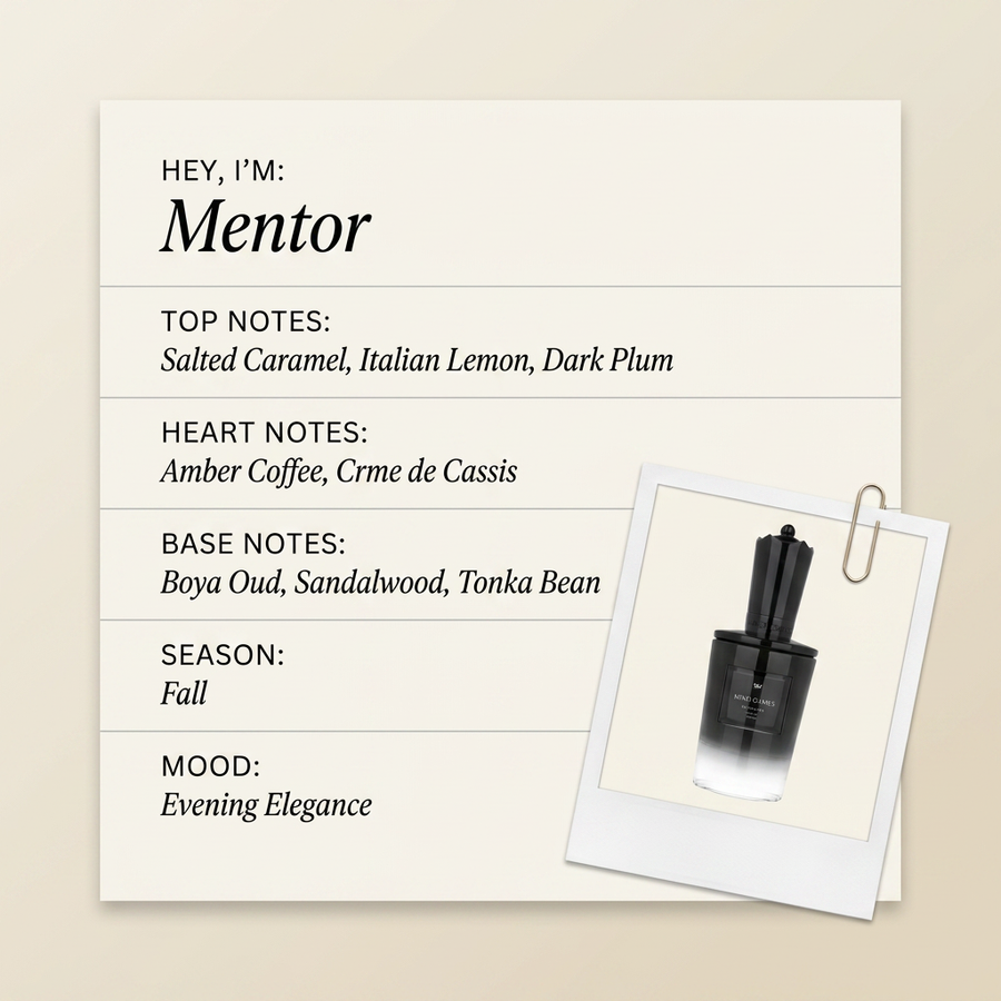 Mind Games Mentor fragrance profile card