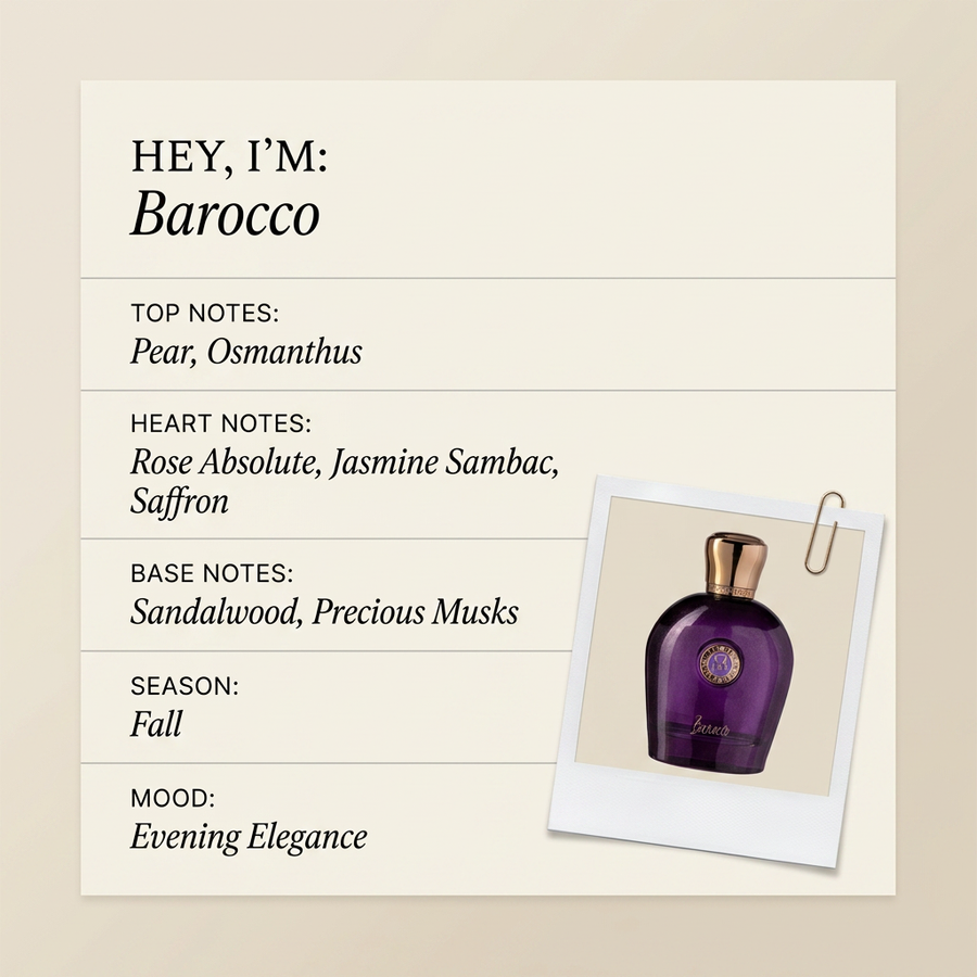 Moresque Barocco fragrance profile card