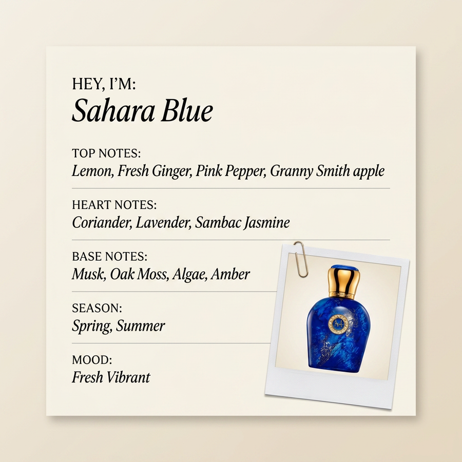Moresque Sahara Blue fragrance profile card