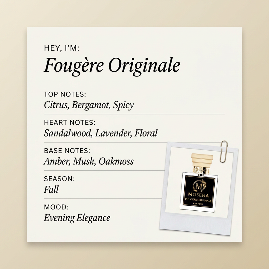 Moseha Fougère Originale fragrance profile card