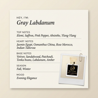 Moseha Gray Labdanum fragrance profile card