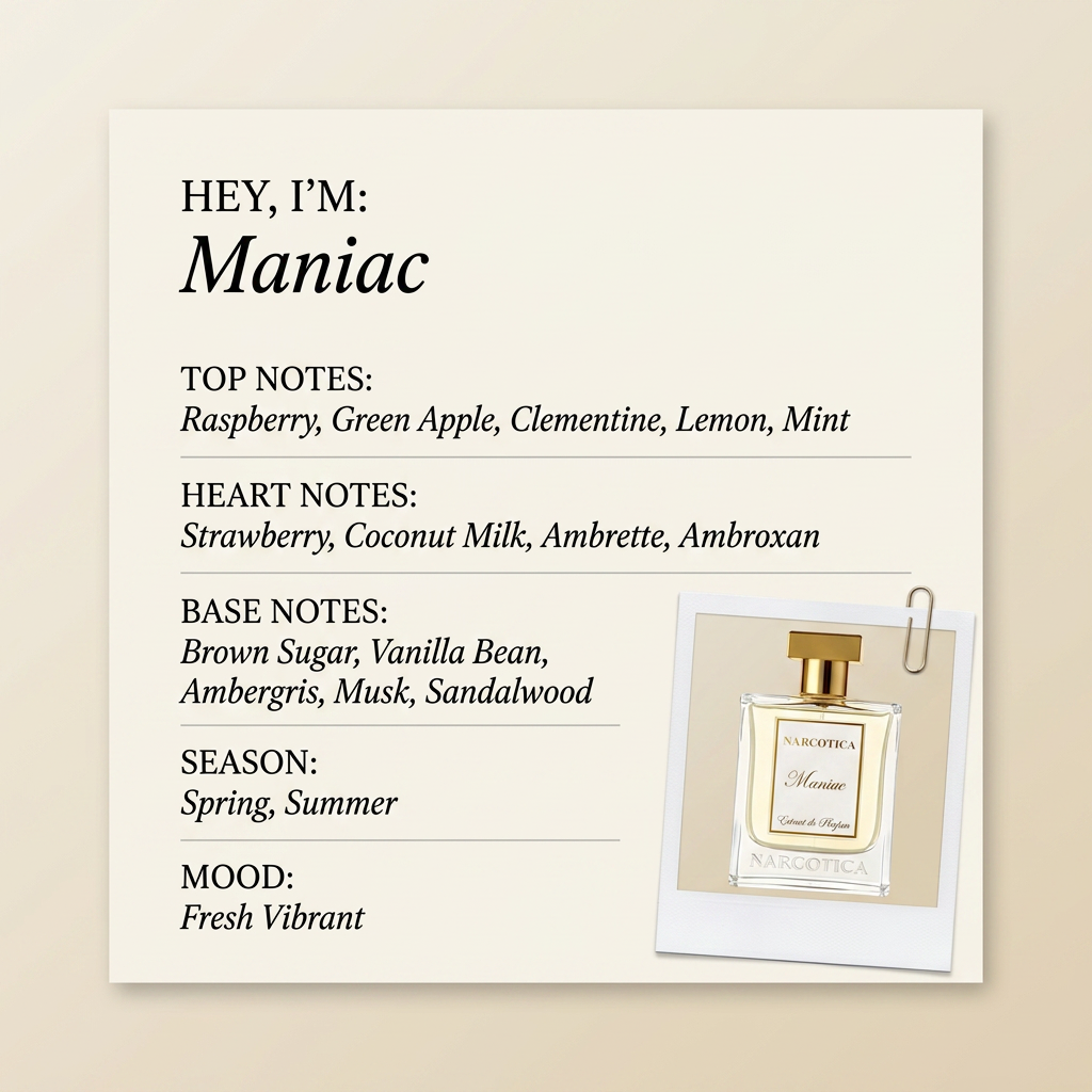 Narcotica Maniac fragrance profile card