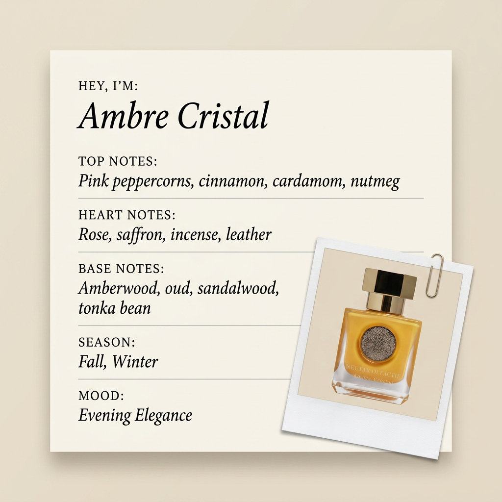 Nectar Olfactif Ambre Cristal fragrance profile card
