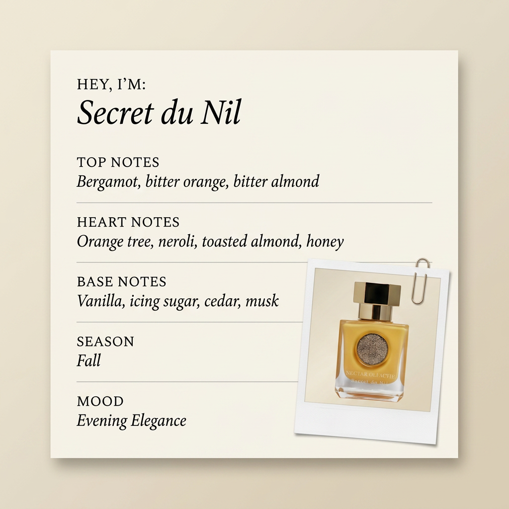 Nectar Olfactif Secret du Nil fragrance profile card