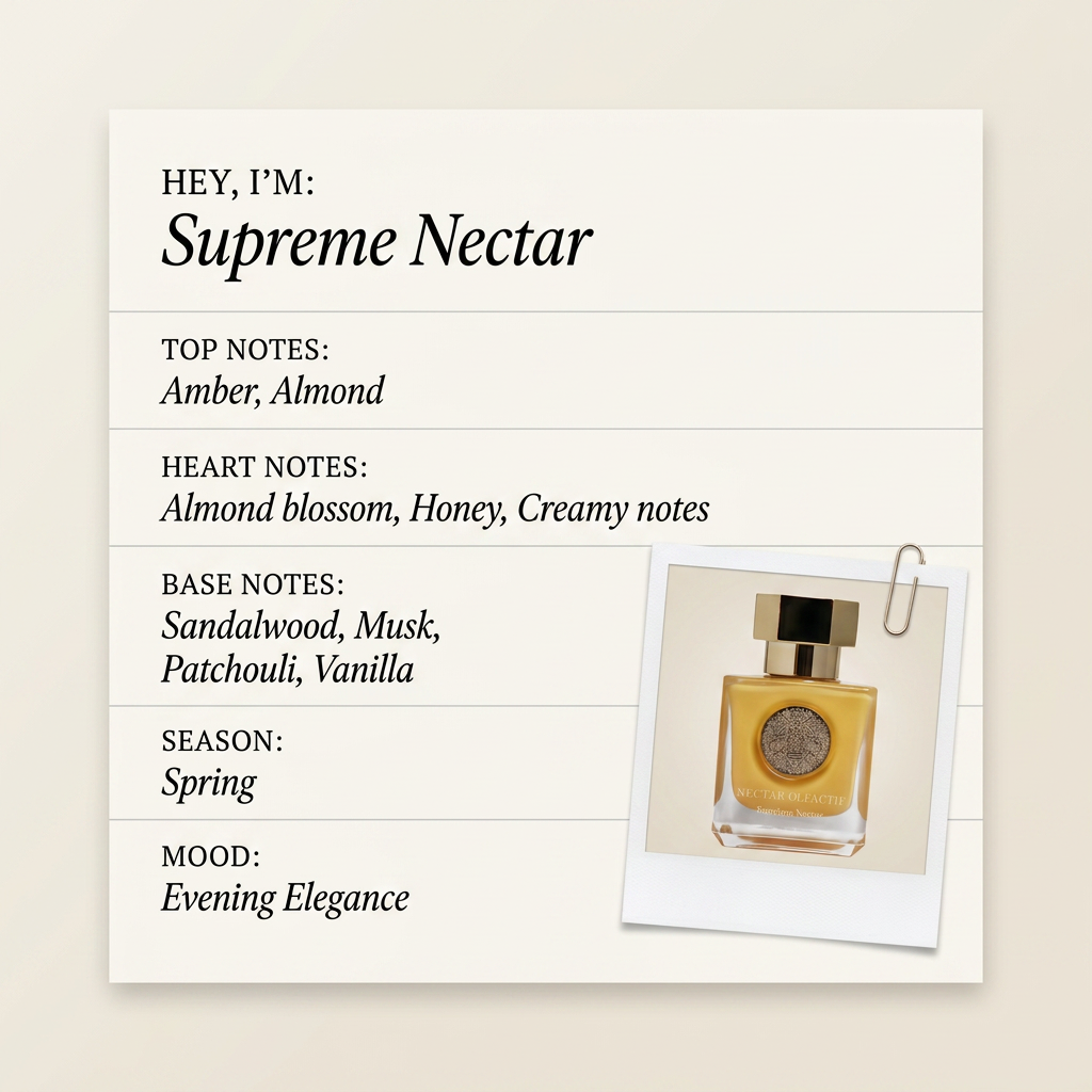 Nectar Olfactif Supreme Nectar fragrance profile card