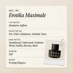 New Notes Erotika Maximale fragrance profile card