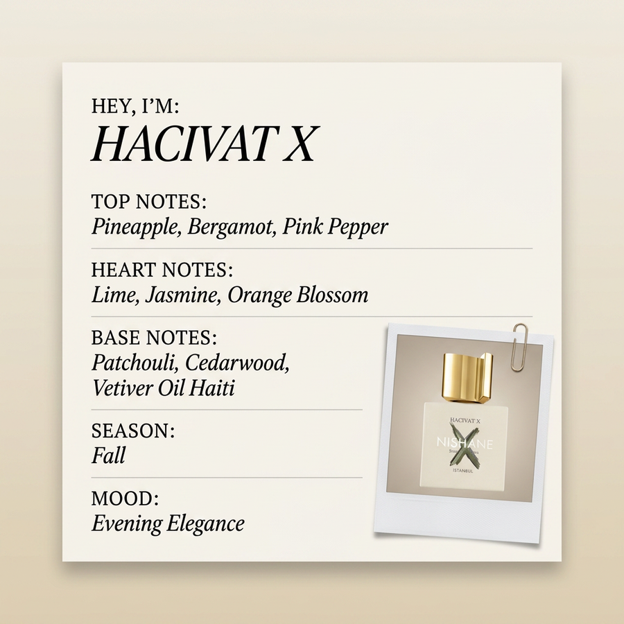 Nishane HACIVAT X fragrance profile card