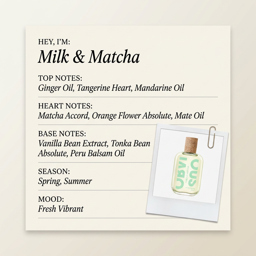 Obvious Parfums Milk & Matcha fragrance profile card
