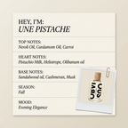 Obvious Parfums UNE PISTACHE fragrance profile card