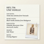 Obvious Parfums UNE VANILLE fragrance profile card