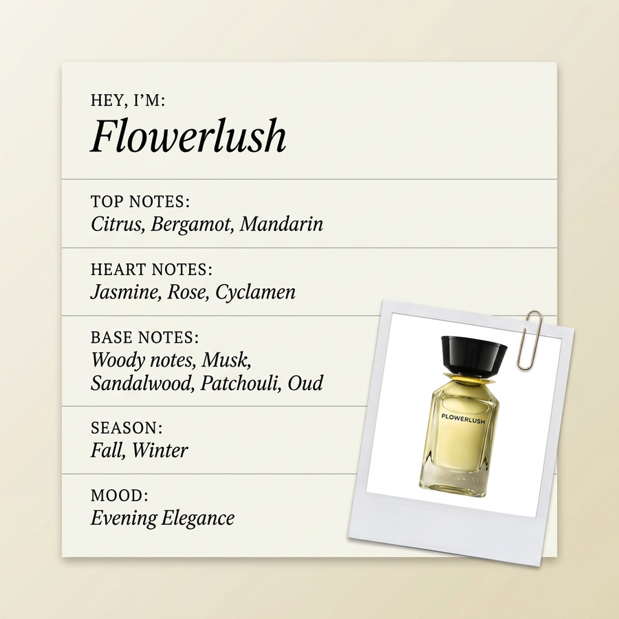 OMAN LUXURY Flowerlush fragrance profile card