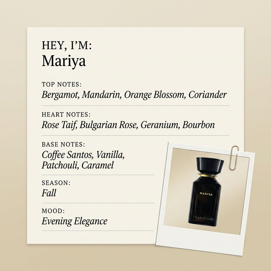 OMAN LUXURY Mariya fragrance profile card