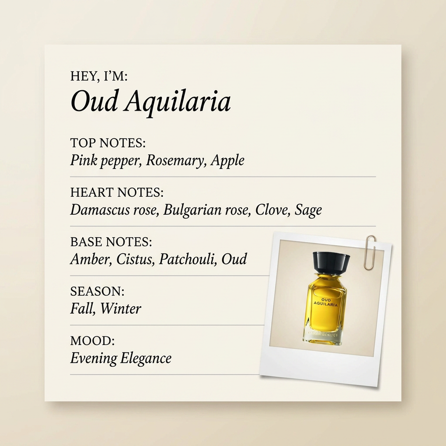 OMAN LUXURY Oud Aquilaria fragrance profile card