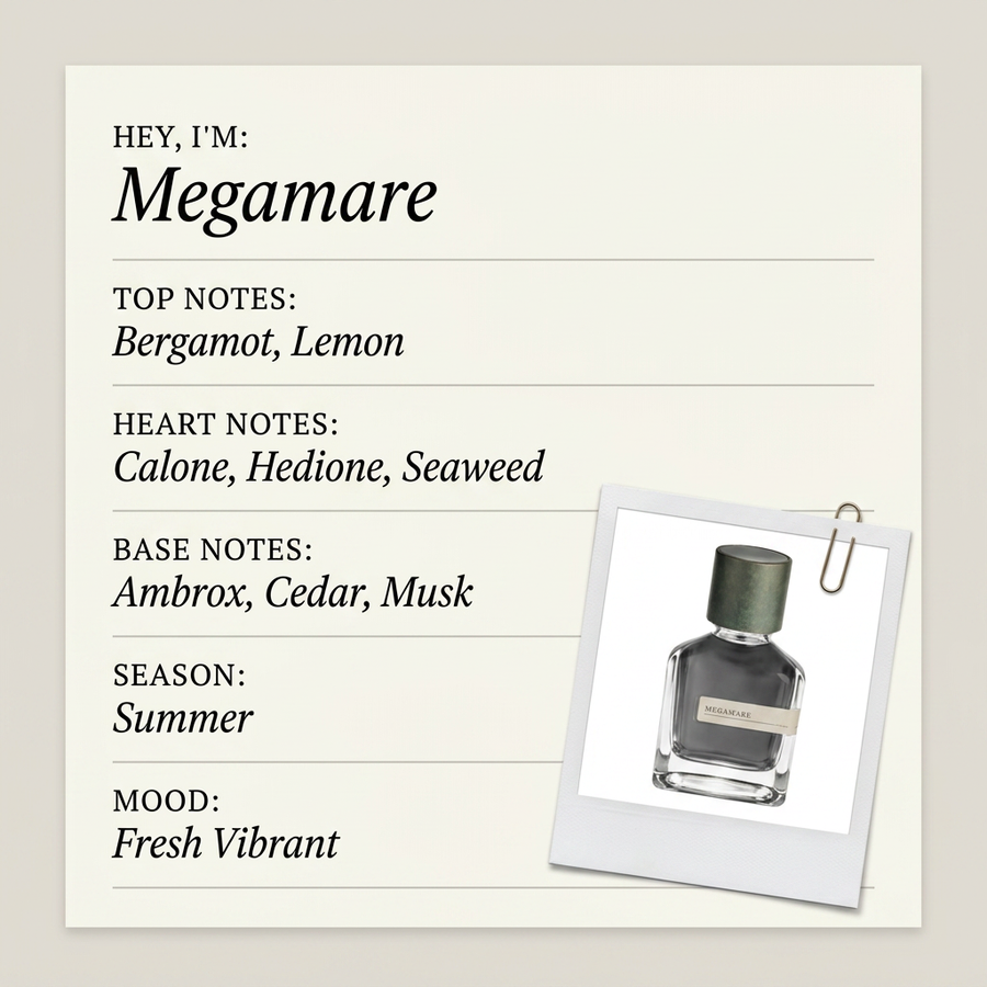 Orto Parisi Megamare fragrance profile card