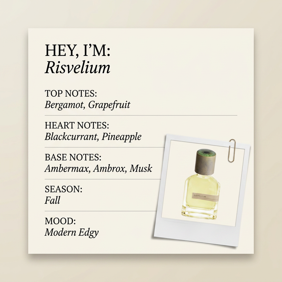 Orto Parisi Risvelium fragrance profile card