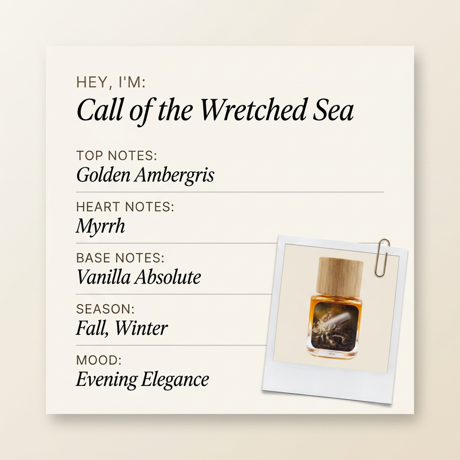 Phronema Perfumes Call of the Wretched Sea fragrance profile card